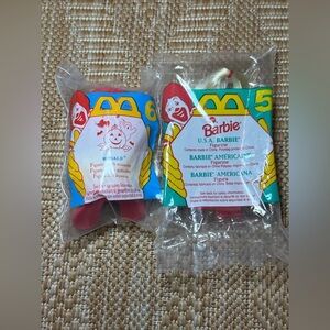 McDonald's Vintage Happy Meal Toys,Bundle of 2 Toys,1995 &1996,U.S.A Barbie,NWT